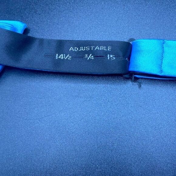 Haggar adjustable Bow tie turquoise blue polyester - Picture 5 of 8